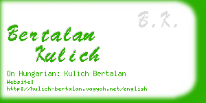 bertalan kulich business card